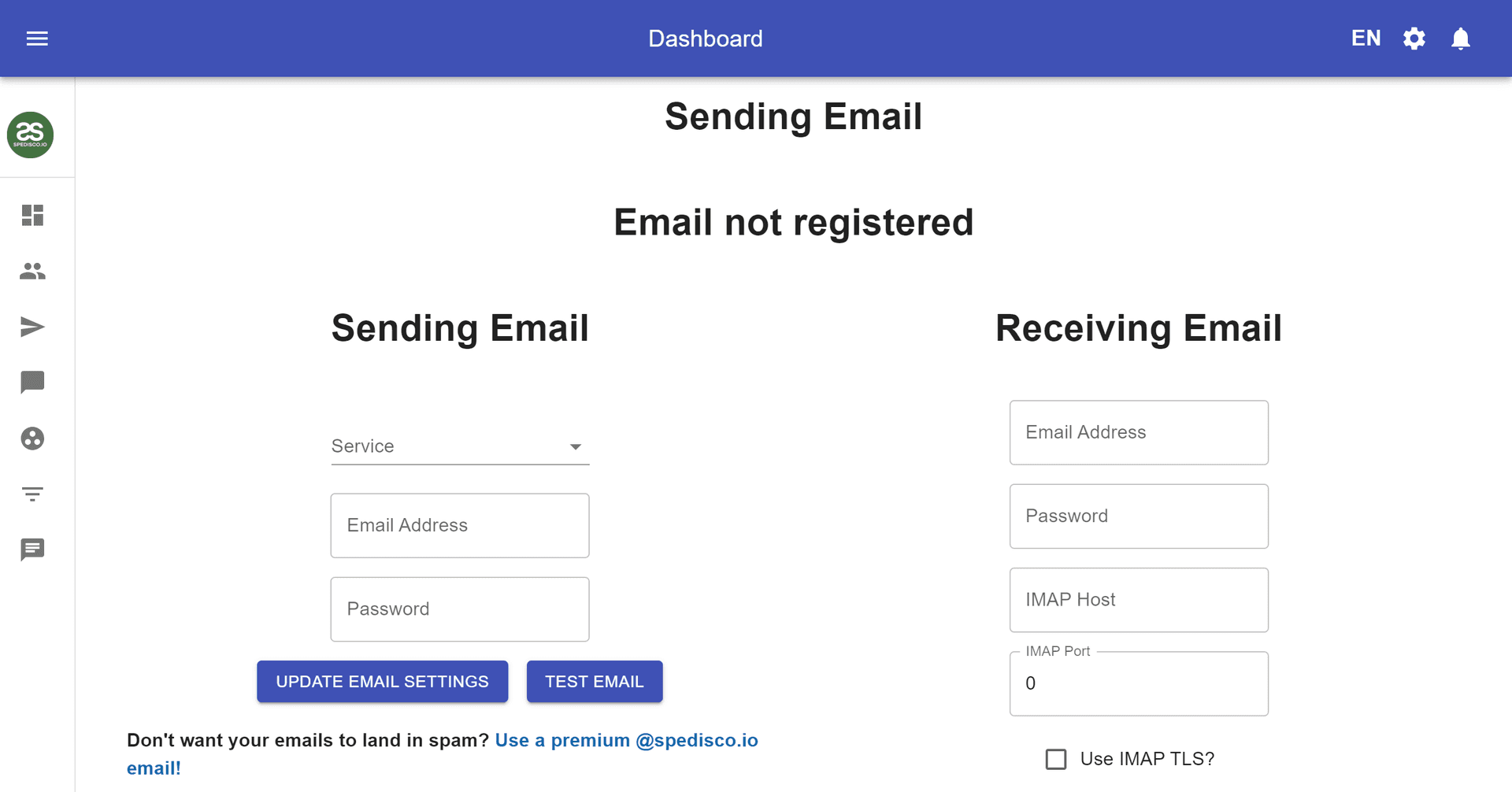 Settings Email